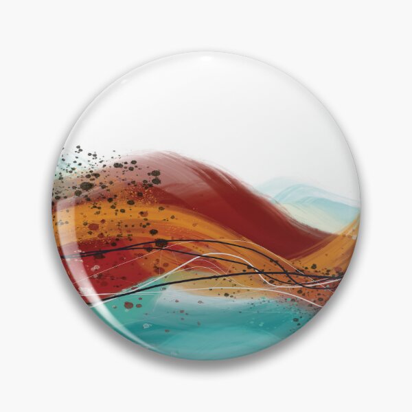 Item preview, Abstract red fiery ocean blue-green waves 3 designed and sold by navitalidesign.