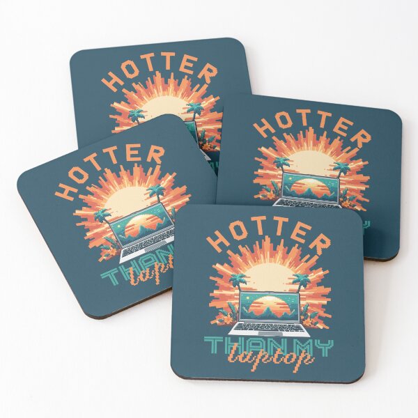 Item preview, Hotter Than My Laptop - Retro Summer and Tech Pixel Art designed and sold by Ravensdesign.