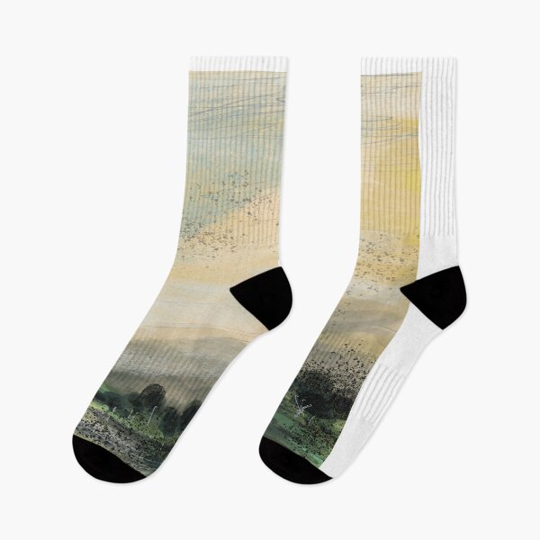Item preview, watercolour landscape forest painting of a peaceful sunny morning designed and sold by navitalidesign.