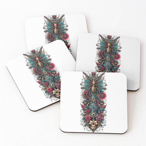 Item preview, Vintage Tattoo Scarab & Skull Anthurium - Classic Nature Inspired Artwork designed and sold by MiszungART.
