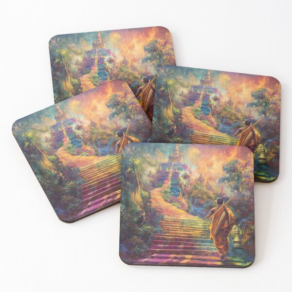Item preview,  a serene scene of Buddha dressed in traditional Buddhist robes designed and sold by Love-Light-Bite.