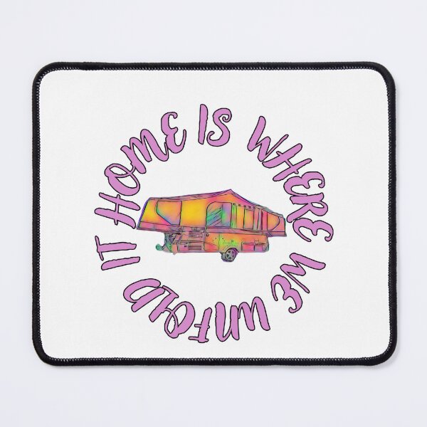 Item preview, Home is where we unfold it Folding Caravan - Pink and Yellow designed and sold by BeccaAelishe.