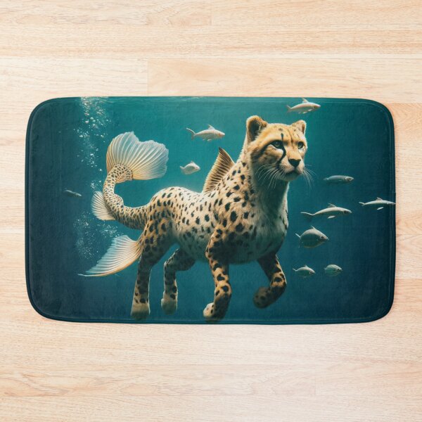 Item preview, Mystical Cheetah-Fish Hybrid: Underwater Fantasy Explorer designed and sold by FantasyHybrids.
