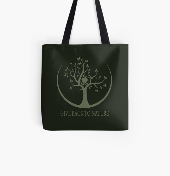 Give Back to Nature - Green Logo All Over Print Tote Bag