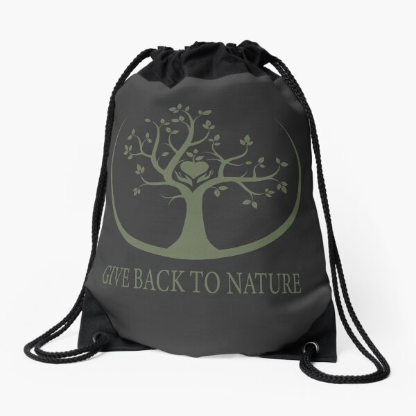 Give Back to Nature - Green Logo Drawstring Bag