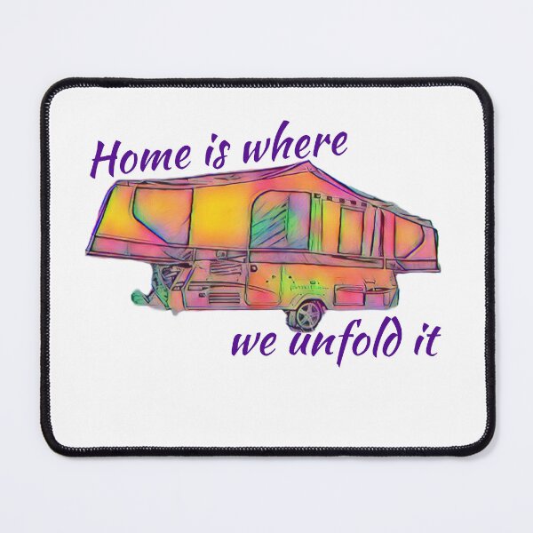 Item preview, Home is where we unfold it Folding Caravan Splash of Pink designed and sold by BeccaAelishe.