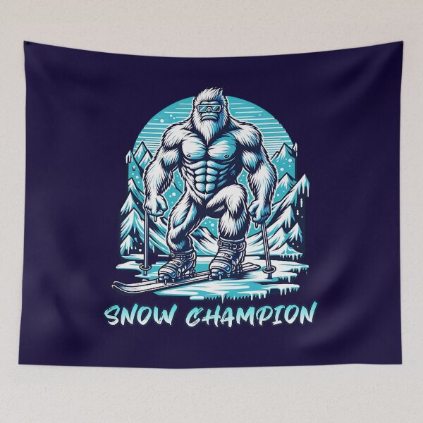 Item preview, SNOW CHAMPION, SKIING DAD, DAD SKIING, YETI  designed and sold by PRINYOS.