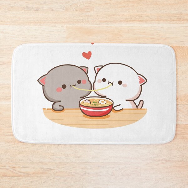 Item preview, Mochi Peach goma cat eating  designed and sold by ThePurplePrints.