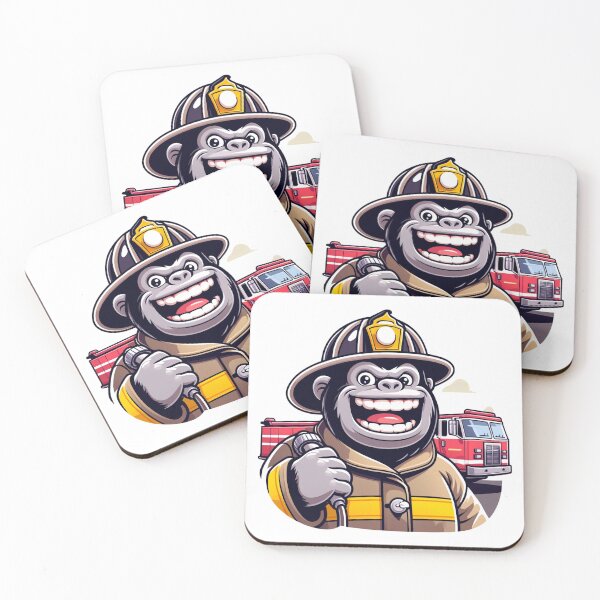 Item preview, Gorilla Firefighter: Heroic Rescue Sticker designed and sold by DDDesigns24.