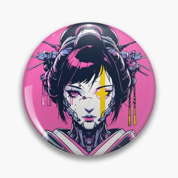 Item preview, Mecha Cyborg Geisha Vaporwave Cybergoth Neon designed and sold by TomFrontierArt.