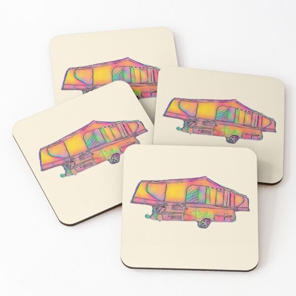 Item preview, Splash of Pink and Orange Folding Caravan designed and sold by BeccaAelishe.