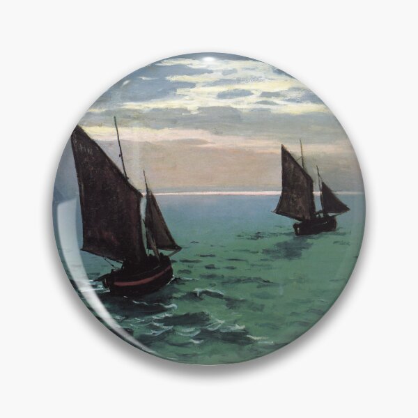 Item preview, Fishing Boats at Sea Yachts Ocean Monet Art designed and sold by ArtUnova.