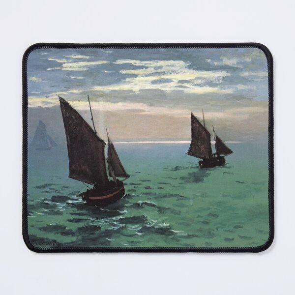 Item preview, Fishing Boats at Sea Yachts Ocean Monet Art designed and sold by ArtUnova.