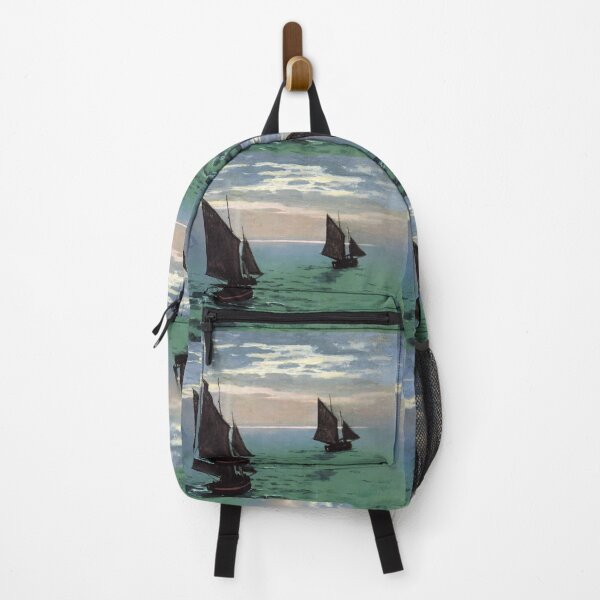 Item preview, Fishing Boats at Sea Yachts Ocean Monet Art designed and sold by ArtUnova.