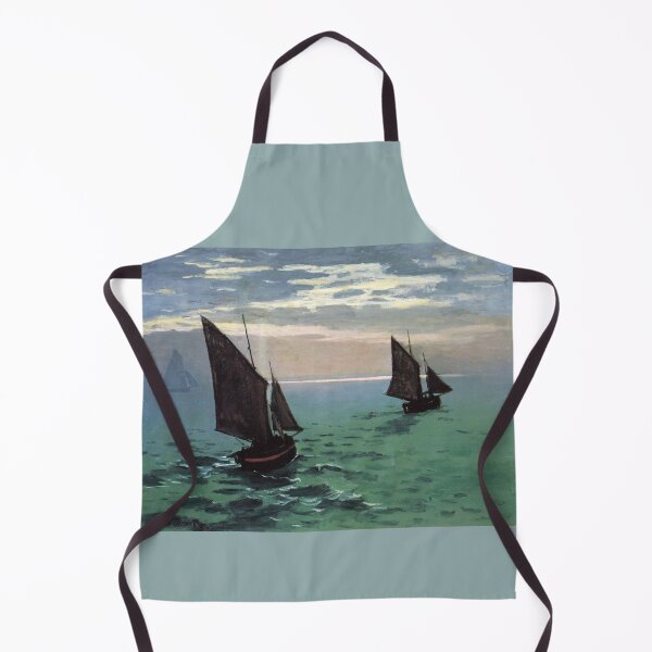 Item preview, Fishing Boats at Sea Yachts Ocean Monet Art designed and sold by ArtUnova.