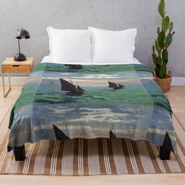 Item preview, Fishing Boats at Sea Yachts Ocean Monet Art designed and sold by ArtUnova.