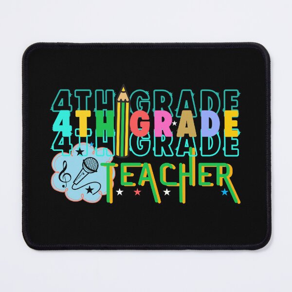 Item preview, Back to School 4th Grade Teacher Retro Colorful Typographic Music Teacher Design designed and sold by Raise2Shine.