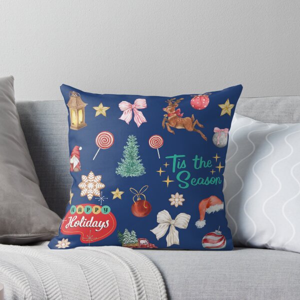 Item preview, tis the season, christmas retro pattern blue designed and sold by mariana83.