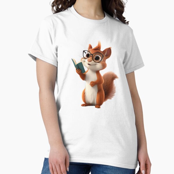 Wise Squirrel with a Book Classic T-Shirt