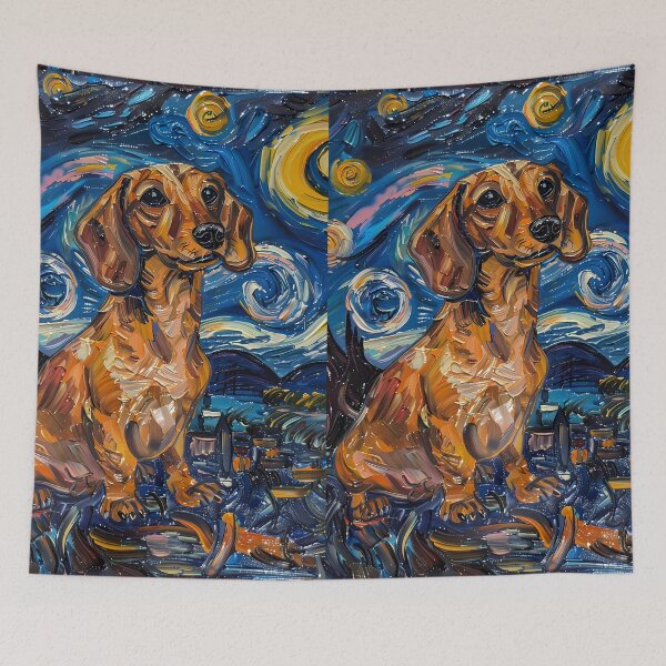 Item preview, Starry Night Dachshund Van Gogh Dog designed and sold by Vangoholic.