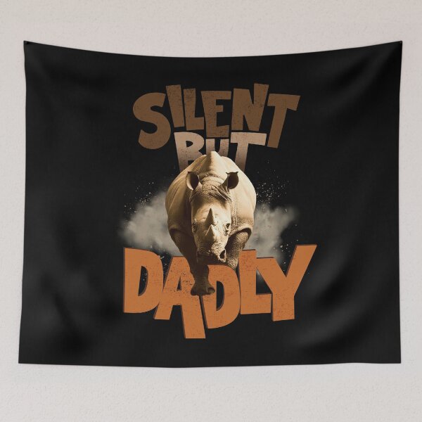 Item preview, Silent But Dadly | Funny Father's Day Rhino Shirt for Grandpa, Daddy, Husband, Daughter designed and sold by PixelGrafiks.