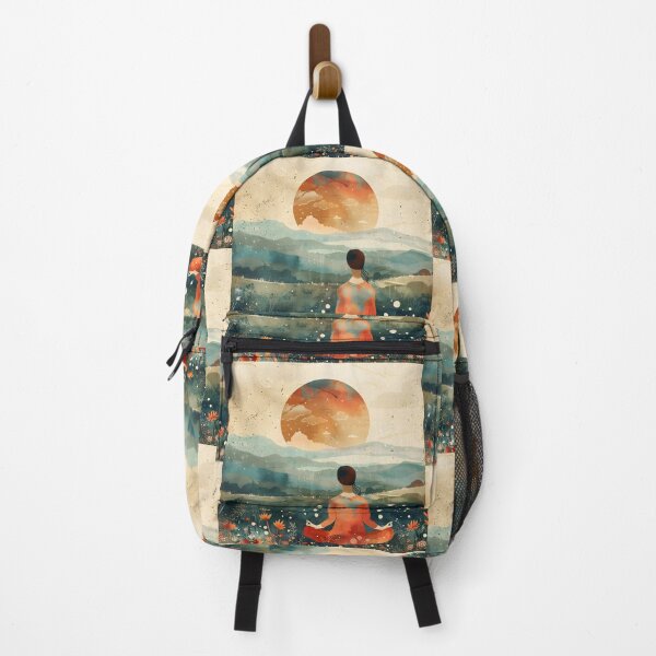 Item preview, Woman meditating at sunset - chinese feel designed and sold by Wildflow Creations.