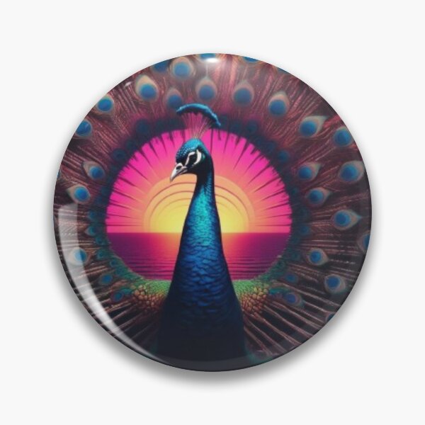 Item preview, Synthwave Majestic Peacock Design  designed and sold by EmeraldCauldren.