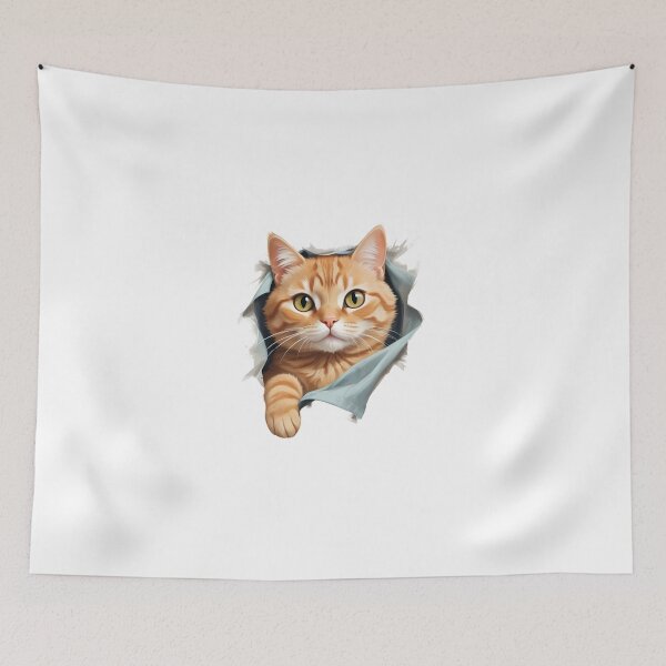 Item preview, Cue cate ripped fabric designed and sold by nilver.