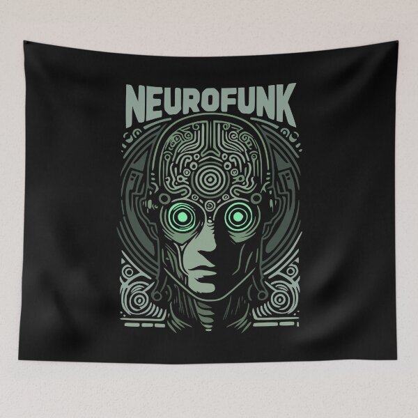 Item preview, Neurofunk cyborg head Drum and bass jungle, dnb  designed and sold by CutOriginalArt.