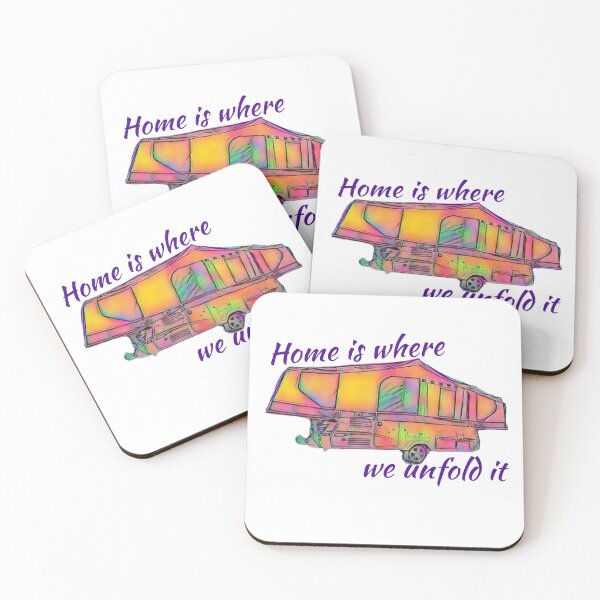 Item preview, Home is where we unfold it Folding Caravan Splash of Pink designed and sold by BeccaAelishe.