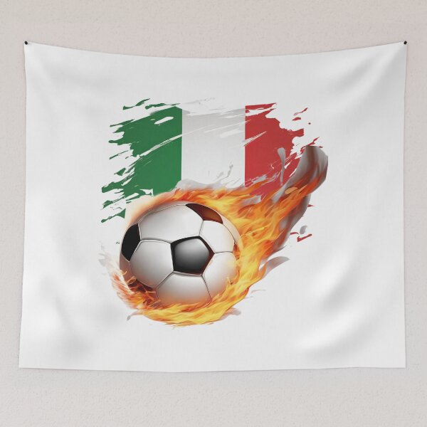 Aperçu de l'œuvre football flamboyant avec drapeau italien créée et vendue par COWELLM.