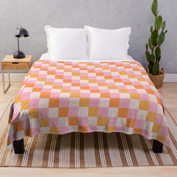 Item preview, Orange and Pink 1960's Retro Checkered Vibe Pattern designed and sold by LMStudioDesigns.
