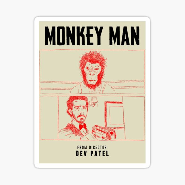 Item preview, 'Monkey Man' Illustrated Movie Poster designed and sold by eda b.