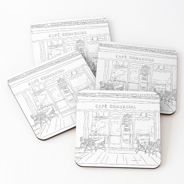 Item preview, Café Comercial, Madrid, España Dibujo lineal original en negro designed and sold by watercolornikki.