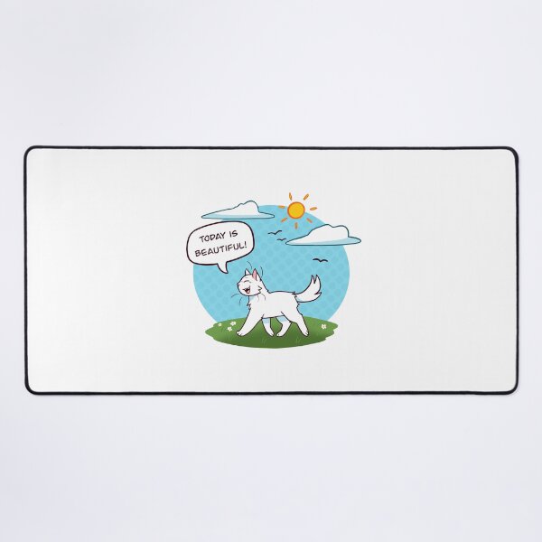 Vista previa del artículo con la obra «Hoy es hermoso gato», diseñado y vendido por CatBucket.