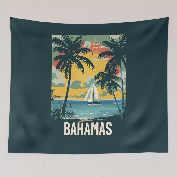 Item preview, A Vintage Travel Illustration of Bahamas designed and sold by GoodOldVintage.