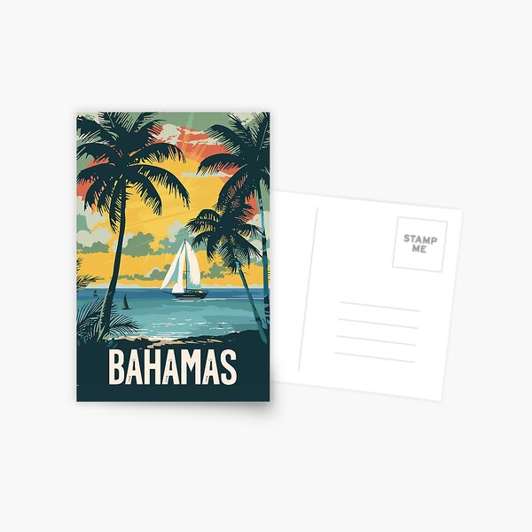Item preview, A Vintage Travel Illustration of Bahamas designed and sold by GoodOldVintage.