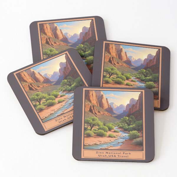 Item preview, Zion National Park - Utah, USA - Vintage style poster designed and sold by Museum Of Non-Existing Art.