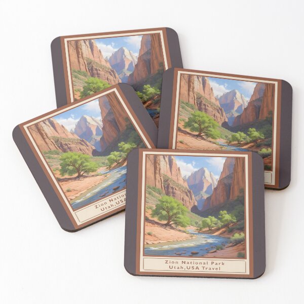 Item preview, Zion National Park - Utah, USA - Vintage style poster 2 designed and sold by Museum Of Non-Existing Art.