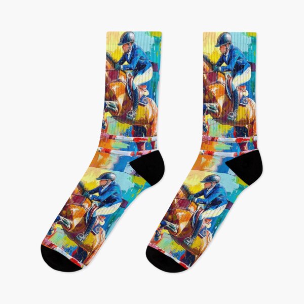 Item preview, Abstract horse rider jumping fence Active Outdoors Inspired Art designed and sold by CDC40.