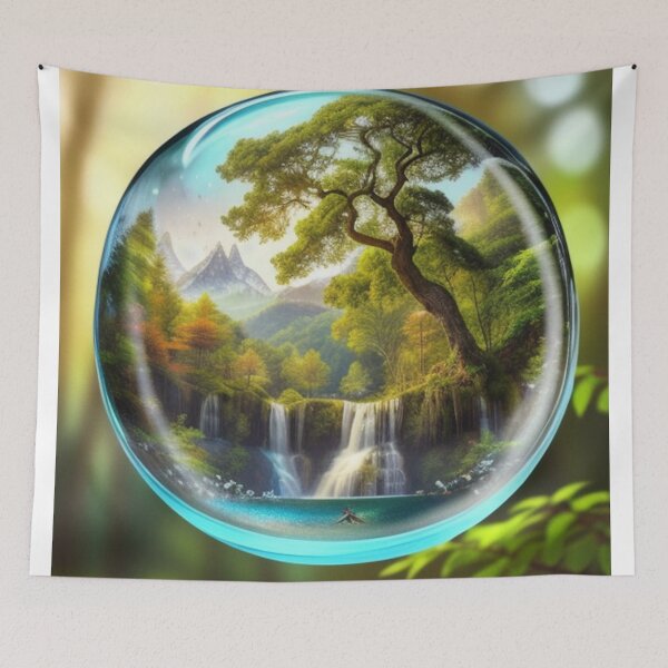Item preview, Nature's Symphony: Cascading Waterfall Glass Orb designed and sold by EnchantedVista.