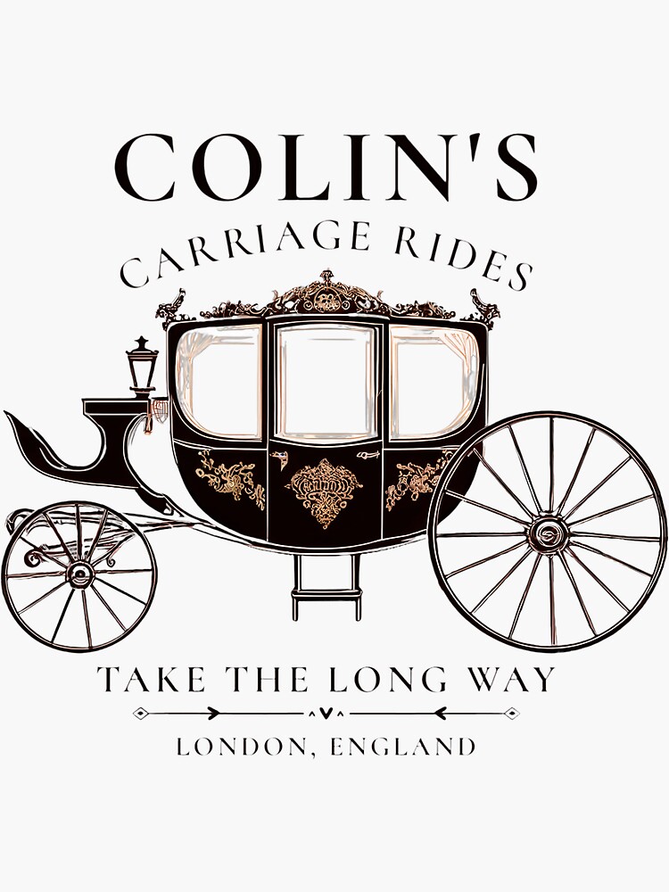 Thumbnail 3 of 3, Sticker, Colin Bridgerton's Carriage Rides - Chic London Design designed and sold by GildedNest.