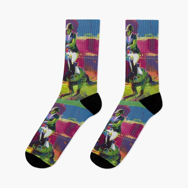 Item preview, Abstract horse rider cross country Active Outdoors Inspired Art designed and sold by CDC40.