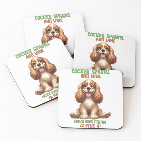 Item preview, Cocker Spaniel and Wine Make Everything Fine designed and sold by lifeintoart.