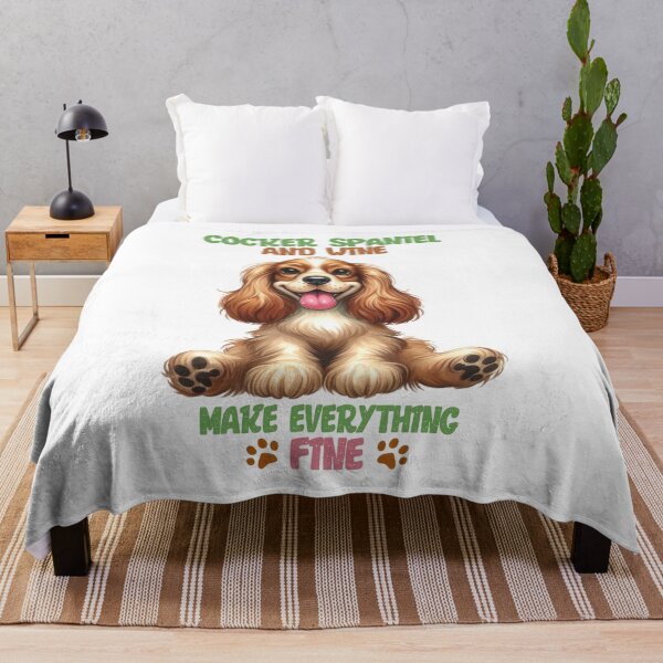Item preview, Cocker Spaniel and Wine Make Everything Fine designed and sold by lifeintoart.