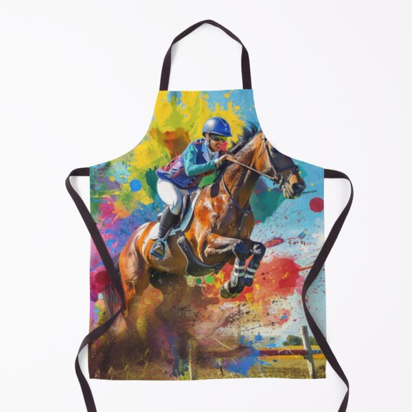 Item preview, Horse and rider splashes colour cross country routine Active Outdoors Inspired Art designed and sold by CDC40.