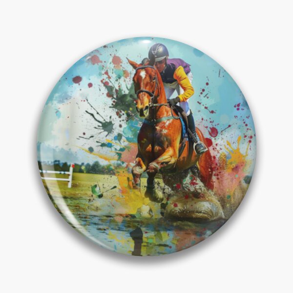 Item preview, Horse and rider splashes colour cross country routine Active Outdoors Inspired Art designed and sold by CDC40.