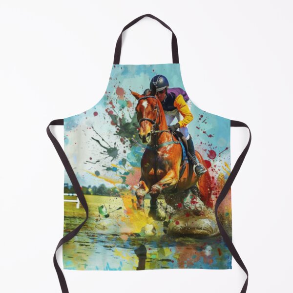 Item preview, Horse and rider splashes colour cross country routine Active Outdoors Inspired Art designed and sold by CDC40.