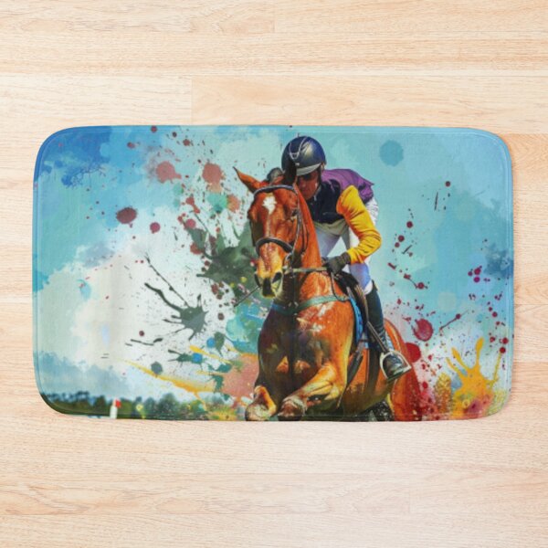 Item preview, Horse and rider splashes colour cross country routine Active Outdoors Inspired Art designed and sold by CDC40.