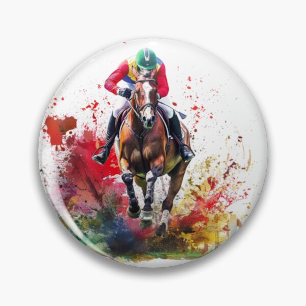 Artikelvorschau, Pferd und Reiter spritzen Farbe Cross Country Routine Aktive Outdoor inspirierte Kunst entworfen und verkauft von CDC40.